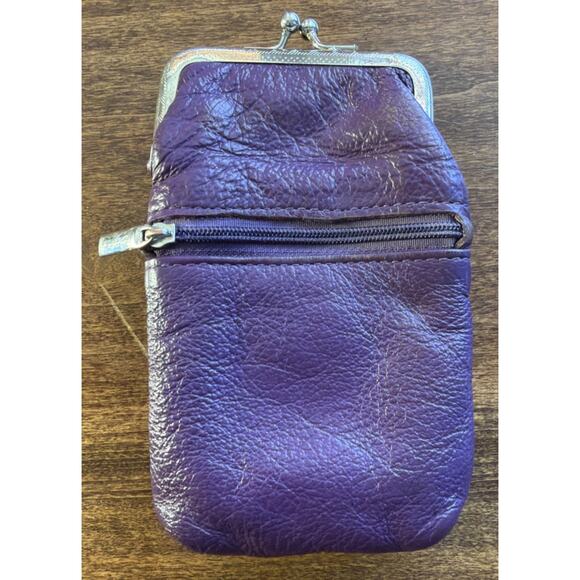 Vintage Purple Leather Kisslock Cigarette/Change Purse - Picture 5 of 8